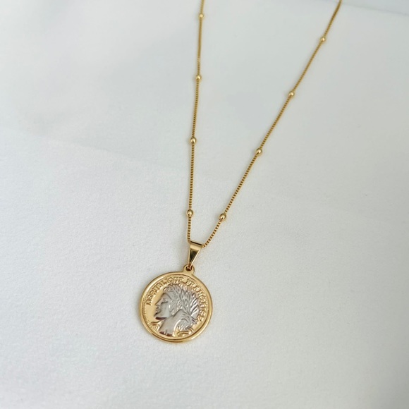 Two- Tone Quarter Necklace - Picture 7 of 10